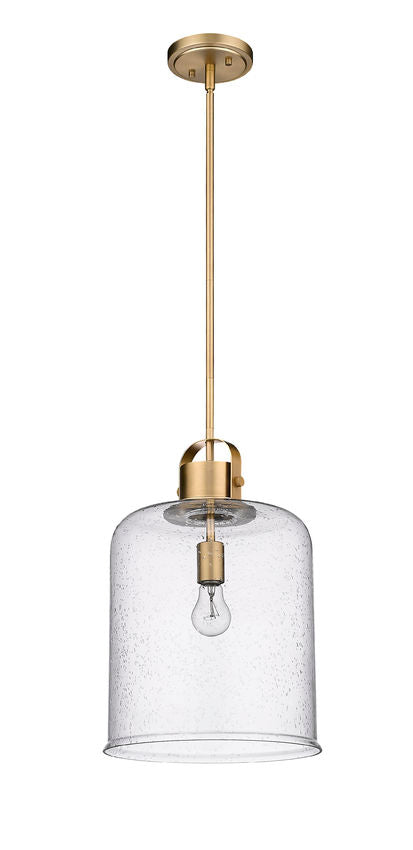 Z-Lite Kinsley 12" 1-Light Heirloom Gold Pendant Light With Clear Seeded Glass Shade