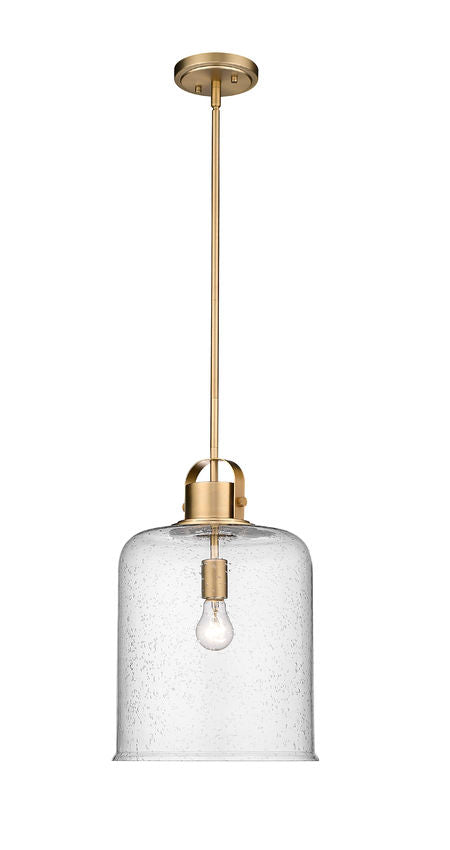 Z-Lite Kinsley 12" 1-Light Heirloom Gold Pendant Light With Clear Seeded Glass Shade
