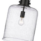 Z-Lite Kinsley 12" 1-Light Matte Black Pendant Light With Clear Seeded Glass Shade