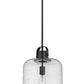 Z-Lite Kinsley 12" 1-Light Matte Black Pendant Light With Clear Seeded Glass Shade