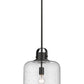 Z-Lite Kinsley 12" 1-Light Matte Black Pendant Light With Clear Seeded Glass Shade
