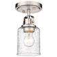 Z-Lite Kinsley 6" 1-Light Brushed Nickel Flush Mount Lighting With Clear Seeded Glass Shade