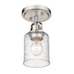 Z-Lite Kinsley 6" 1-Light Brushed Nickel Flush Mount Lighting With Clear Seeded Glass Shade