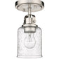 Z-Lite Kinsley 6" 1-Light Brushed Nickel Flush Mount Lighting With Clear Seeded Glass Shade