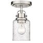 Z-Lite Kinsley 6" 1-Light Brushed Nickel Flush Mount Lighting With Clear Seeded Glass Shade