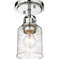 Z-Lite Kinsley 6" 1-Light Chrome Flush Mount Lighting With Clear Seeded Glass Shade