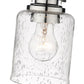 Z-Lite Kinsley 6" 1-Light Chrome Flush Mount Lighting With Clear Seeded Glass Shade