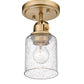 Z-Lite Kinsley 6" 1-Light Heirloom Gold Flush Mount Lighting With Clear Seeded Glass Shade