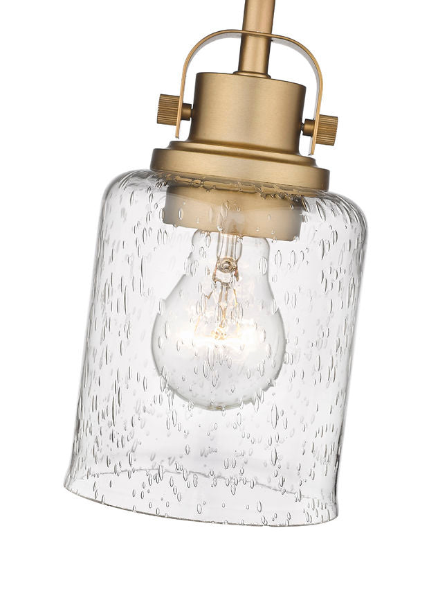 Z-Lite Kinsley 6" 1-Light Heirloom Gold Flush Mount Lighting With Clear Seeded Glass Shade