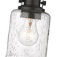 Z-Lite Kinsley 6" 1-Light Matte Black Flush Mount Lighting With Clear Seeded Glass Shade