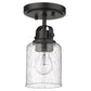 Z-Lite Kinsley 6" 1-Light Matte Black Flush Mount Lighting With Clear Seeded Glass Shade