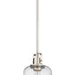 Z-Lite Kinsley 8" 1-Light Brushed Nickel Pendant Light With Clear Seeded Glass Shade