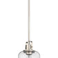 Z-Lite Kinsley 8" 1-Light Brushed Nickel Pendant Light With Clear Seeded Glass Shade
