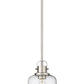 Z-Lite Kinsley 8" 1-Light Brushed Nickel Pendant Light With Clear Seeded Glass Shade