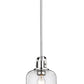 Z-Lite Kinsley 8" 1-Light Chrome Pendant Light With Clear Seeded Glass Shade