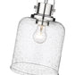Z-Lite Kinsley 8" 1-Light Chrome Pendant Light With Clear Seeded Glass Shade