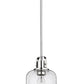 Z-Lite Kinsley 8" 1-Light Chrome Pendant Light With Clear Seeded Glass Shade