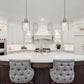 Z-Lite Kinsley 8" 1-Light Chrome Pendant Light With Clear Seeded Glass Shade