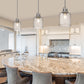 Z-Lite Kinsley 8" 1-Light Chrome Pendant Light With Clear Seeded Glass Shade