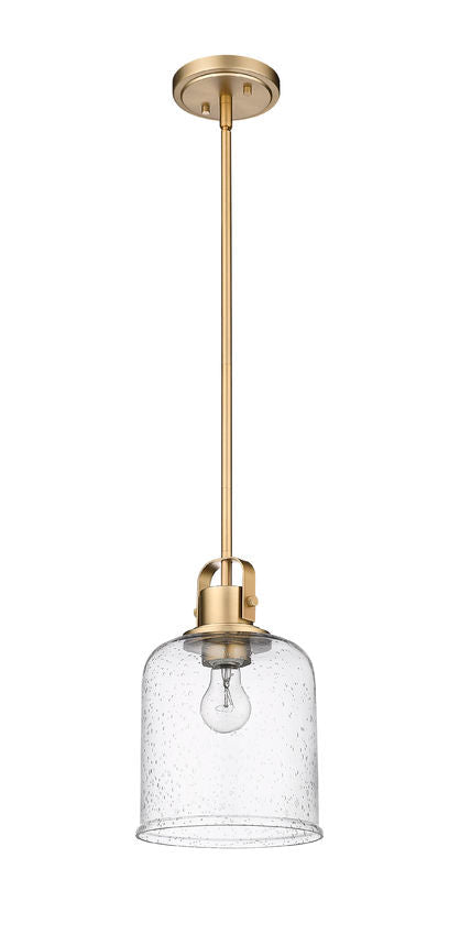 Z-Lite Kinsley 8" 1-Light Heirloom Gold Pendant Light With Clear Seeded Glass Shade