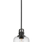Z-Lite Kinsley 8" 1-Light Matte Black Pendant Light With Clear Seeded Glass Shade