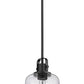 Z-Lite Kinsley 8" 1-Light Matte Black Pendant Light With Clear Seeded Glass Shade