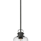 Z-Lite Kinsley 8" 1-Light Matte Black Pendant Light With Clear Seeded Glass Shade