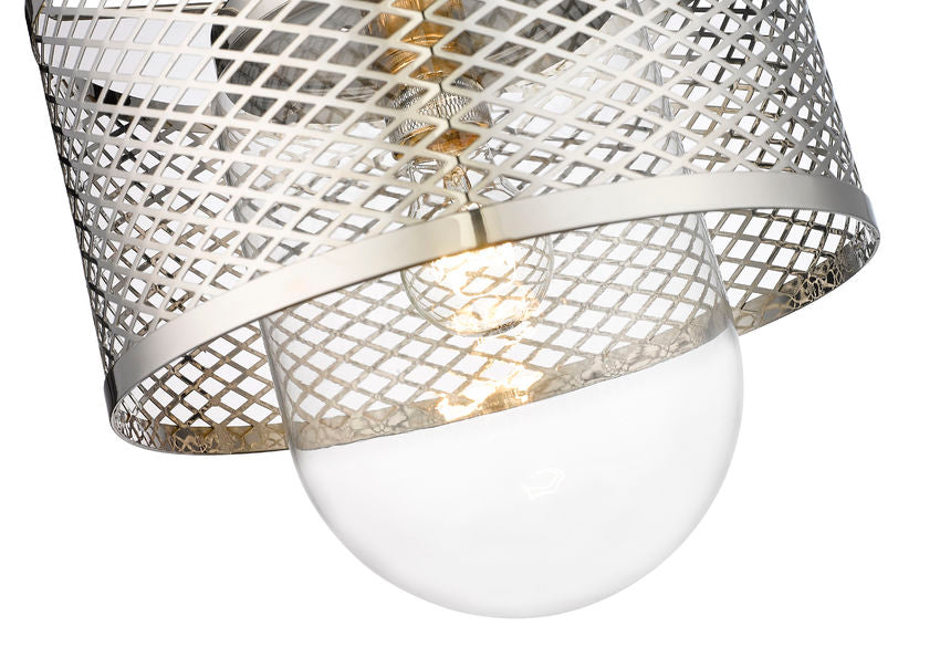 Z-Lite Kipton 11" 1-Light Polished Nickel Pendant Light With Clear Glass Shade