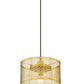 Z-Lite Kipton 11" 1-Light Rubbed Brass Pendant Light With Clear Glass Shade