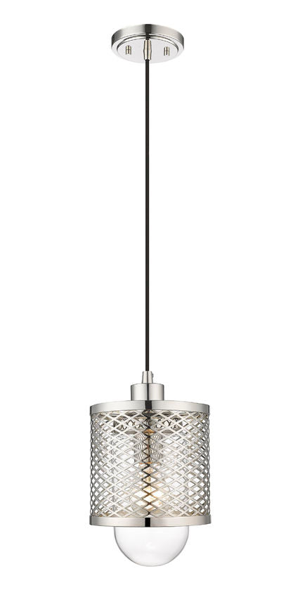 Z-Lite Kipton 6" 1-Light Polished Nickel Mini Pendant Light With Clear Glass Shade