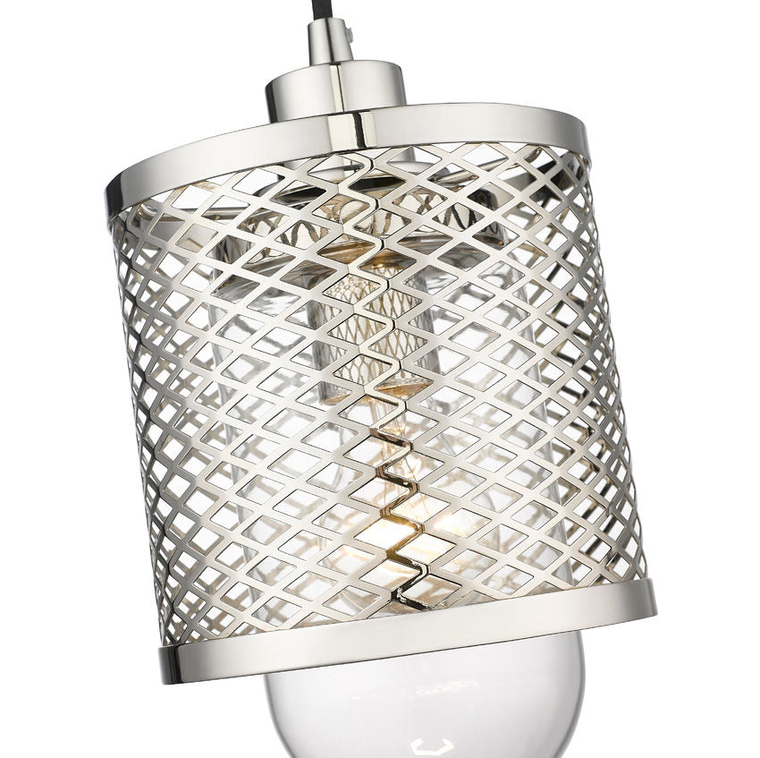 Z-Lite Kipton 6" 1-Light Polished Nickel Mini Pendant Light With Clear Glass Shade