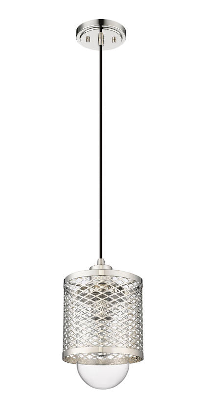 Z-Lite Kipton 6" 1-Light Polished Nickel Mini Pendant Light With Clear Glass Shade