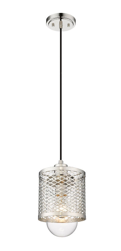 Z-Lite Kipton 6" 1-Light Polished Nickel Mini Pendant Light With Clear Glass Shade