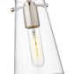 Z-Lite Kira 5" 1-Light Brushed Nickel Steel and Clear Glass Shade Pendant Light