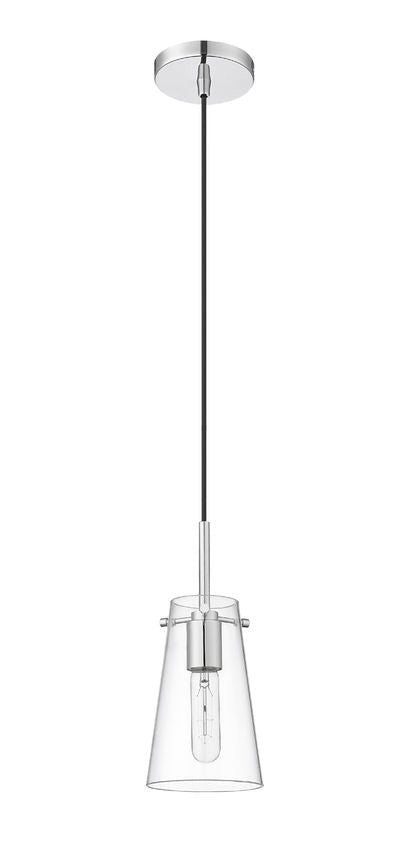 Z-Lite Kira 5" 1-Light Chrome Steel and Clear Glass Shade Pendant Light