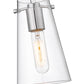 Z-Lite Kira 5" 1-Light Chrome Steel and Clear Glass Shade Pendant Light