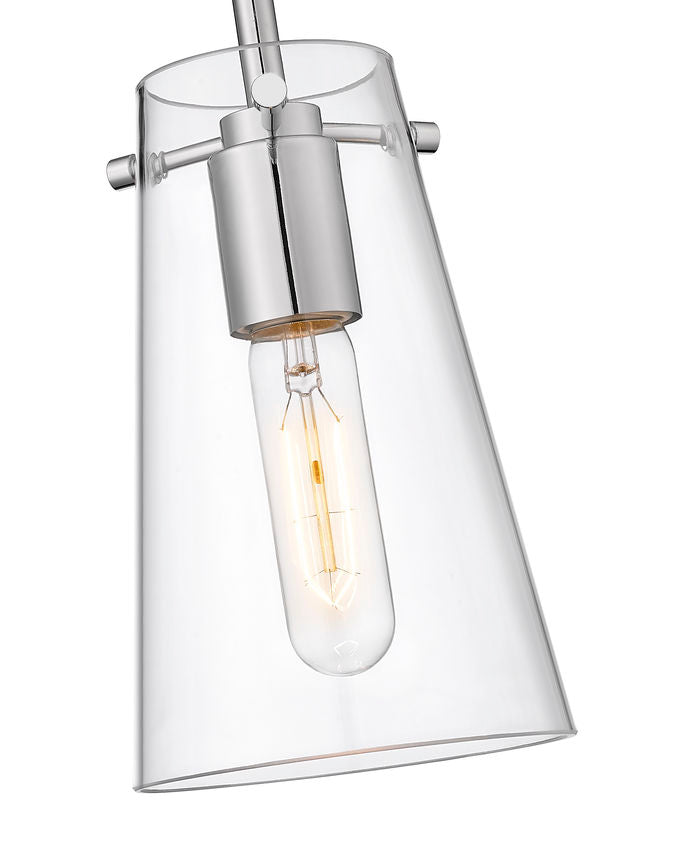 Z-Lite Kira 5" 1-Light Chrome Steel and Clear Glass Shade Pendant Light