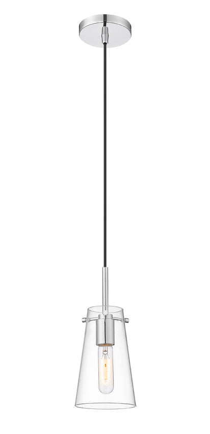 Z-Lite Kira 5" 1-Light Chrome Steel and Clear Glass Shade Pendant Light