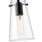 Z-Lite Kira 5" 1-Light Matte Black Steel and Clear Glass Shade Pendant Light