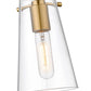 Z-Lite Kira 5" 1-Light Modern Gold Steel and Clear Glass Shade Pendant Light