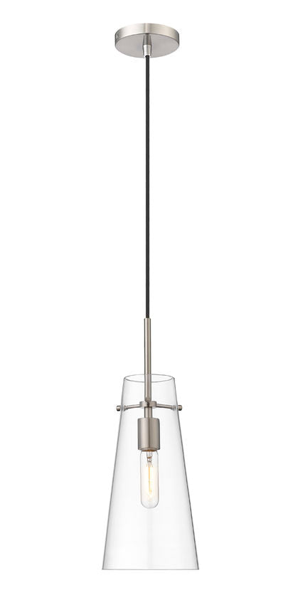 Z-Lite Kira 7" 1-Light Brushed Nickel Steel and Clear Glass Shade Pendant Light