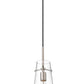Z-Lite Kira 7" 1-Light Brushed Nickel Steel and Clear Glass Shade Pendant Light