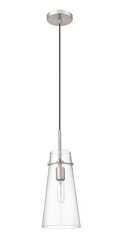 Z-Lite Kira 7" 1-Light Brushed Nickel Steel and Clear Glass Shade Pendant Light