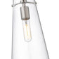 Z-Lite Kira 7" 1-Light Brushed Nickel Steel and Clear Glass Shade Pendant Light