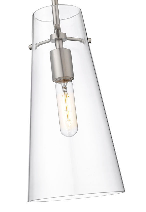 Z-Lite Kira 7" 1-Light Brushed Nickel Steel and Clear Glass Shade Pendant Light