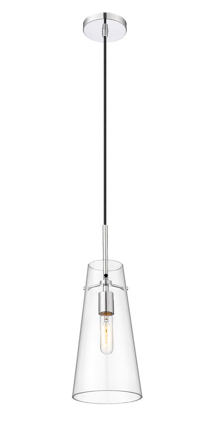 Z-Lite Kira 7" 1-Light Chrome and Clear Glass Shade Pendant Light
