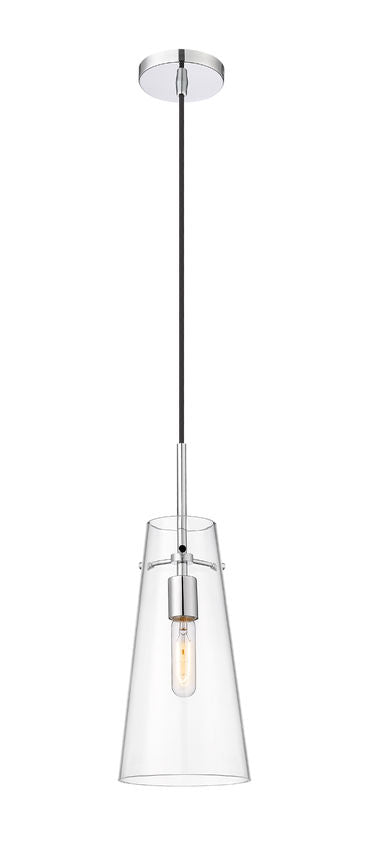 Z-Lite Kira 7" 1-Light Chrome and Clear Glass Shade Pendant Light