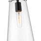 Z-Lite Kira 7" 1-Light Matte Black and Clear Glass Shade Pendant Light
