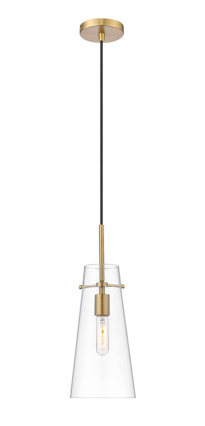 Z-Lite Kira 7" 1-Light Modern Gold and Clear Glass Shade Pendant Light