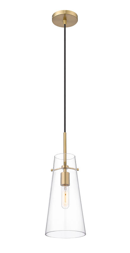 Z-Lite Kira 7" 1-Light Modern Gold and Clear Glass Shade Pendant Light